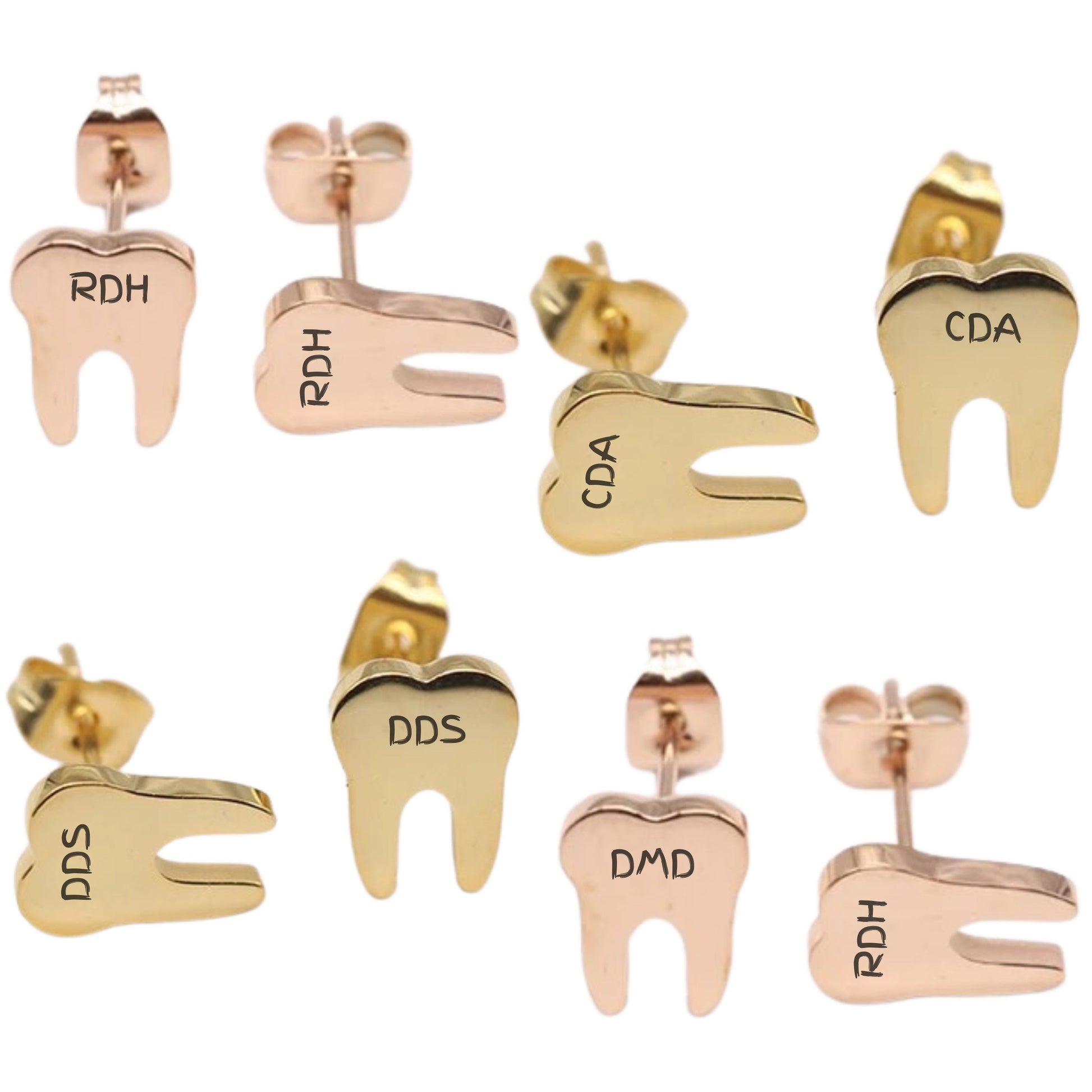 Personalizable Tooth Stud Earrings - Dental Crazed