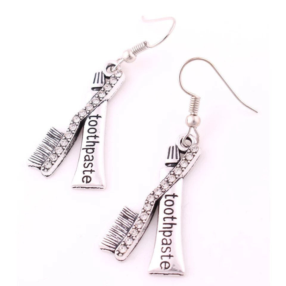 Toothbrush Toothpaste Earrings - Dental Crazed