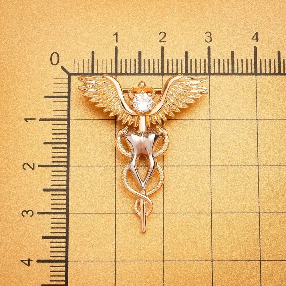 Caduceus Tooth Wings Lapel Pin - Dental Crazed