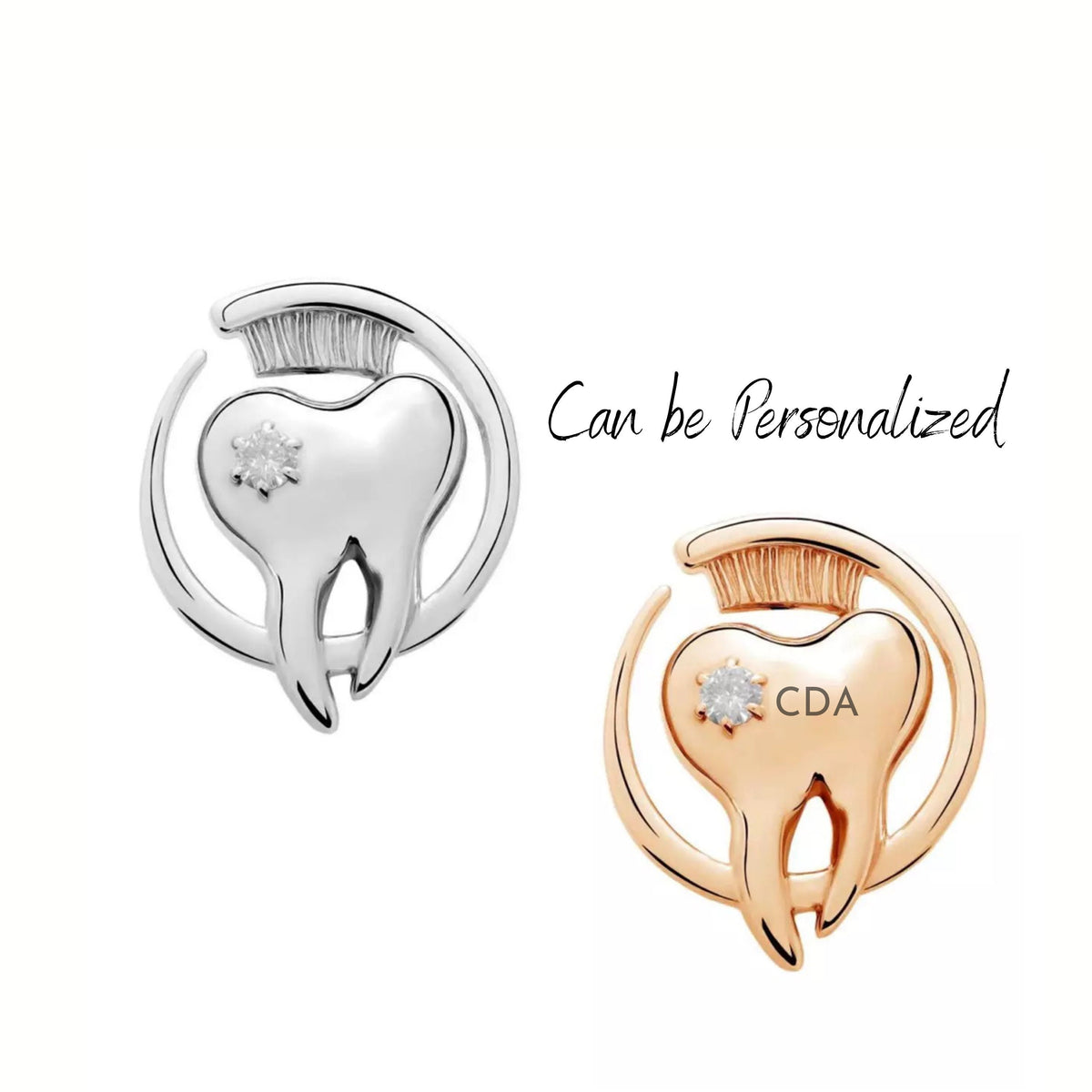 Toothbrush Pin Personalizable Tooth and Toothbrush Lapel Pin – Dental Crazed