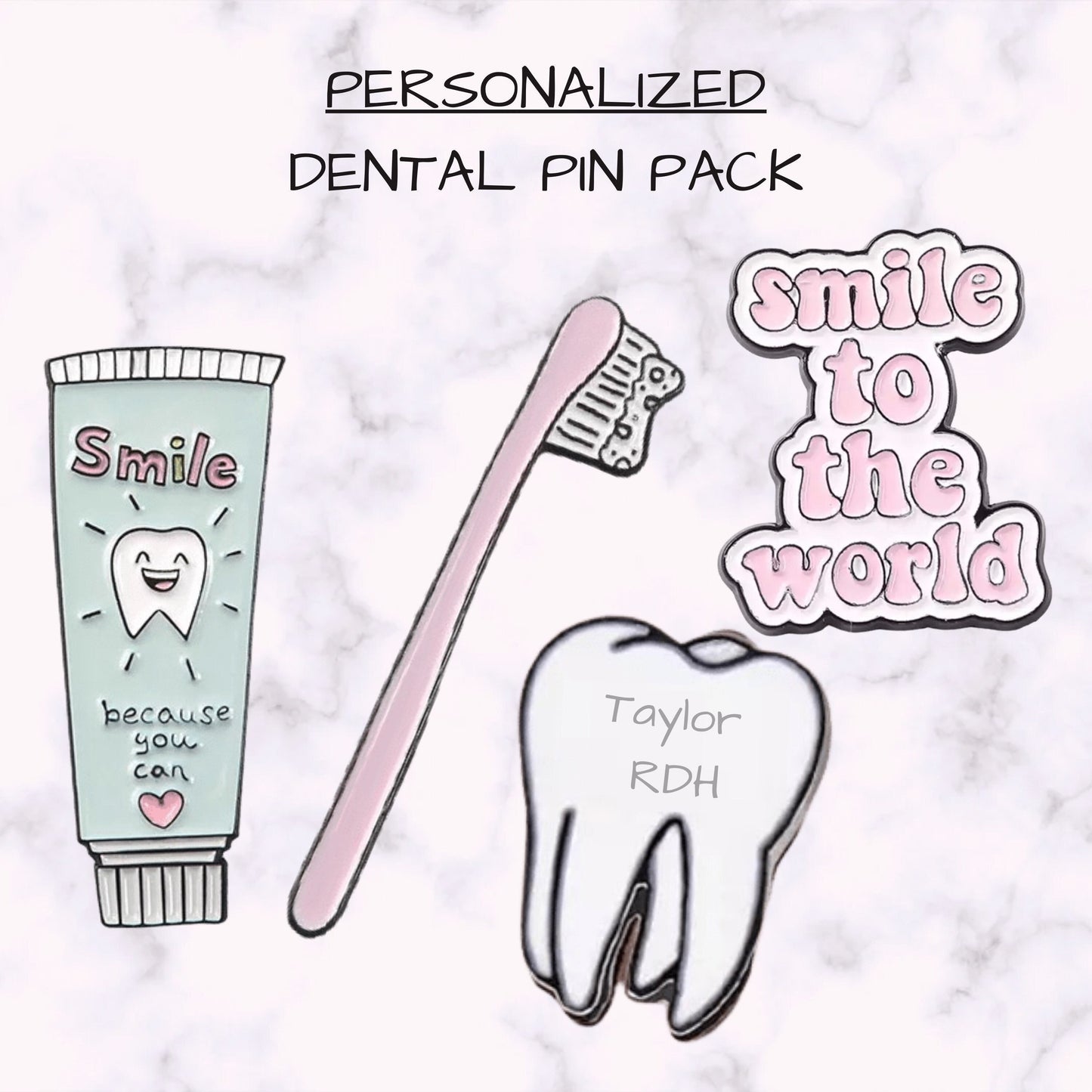 Personalized Lapel Pin Pack - Dental Crazed