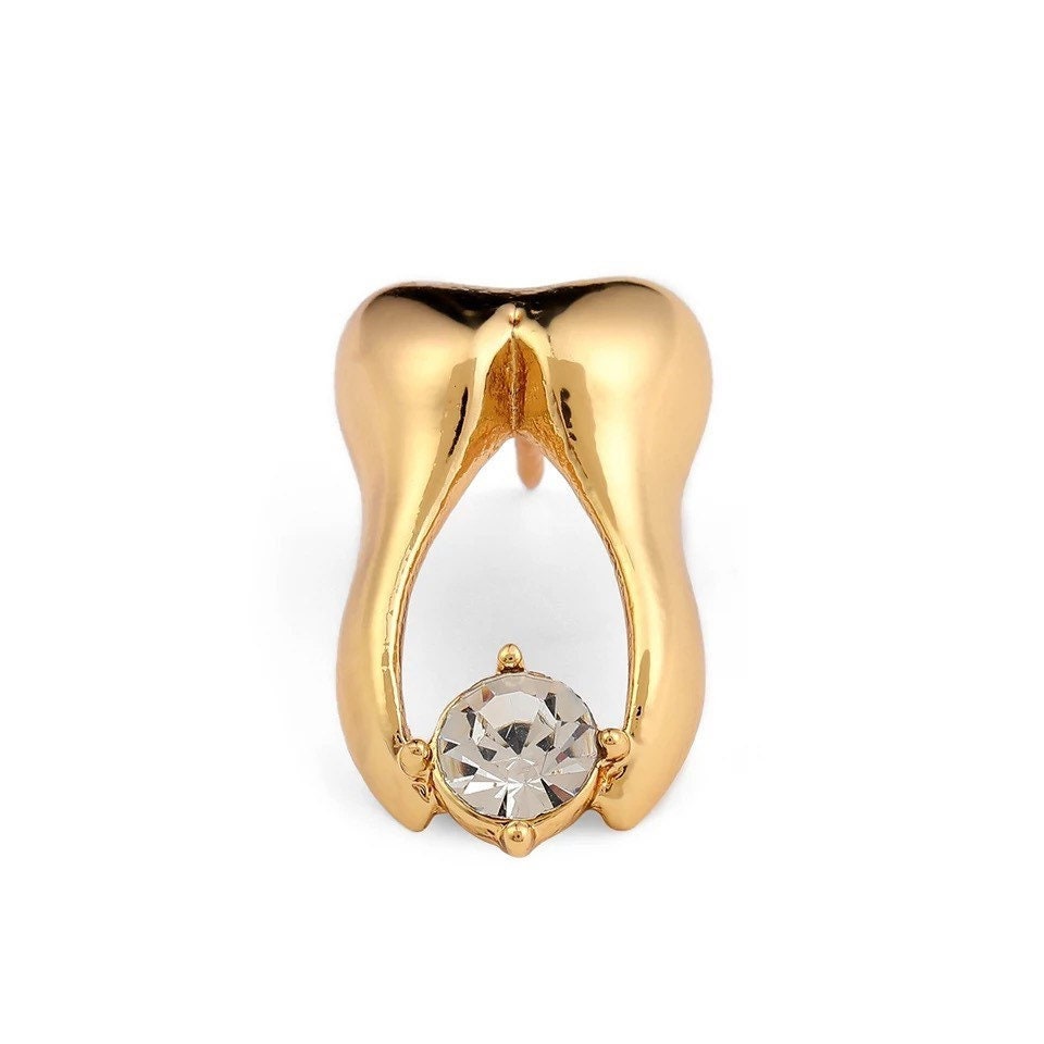 Tooth Lapel Pin - Dental Crazed Gold