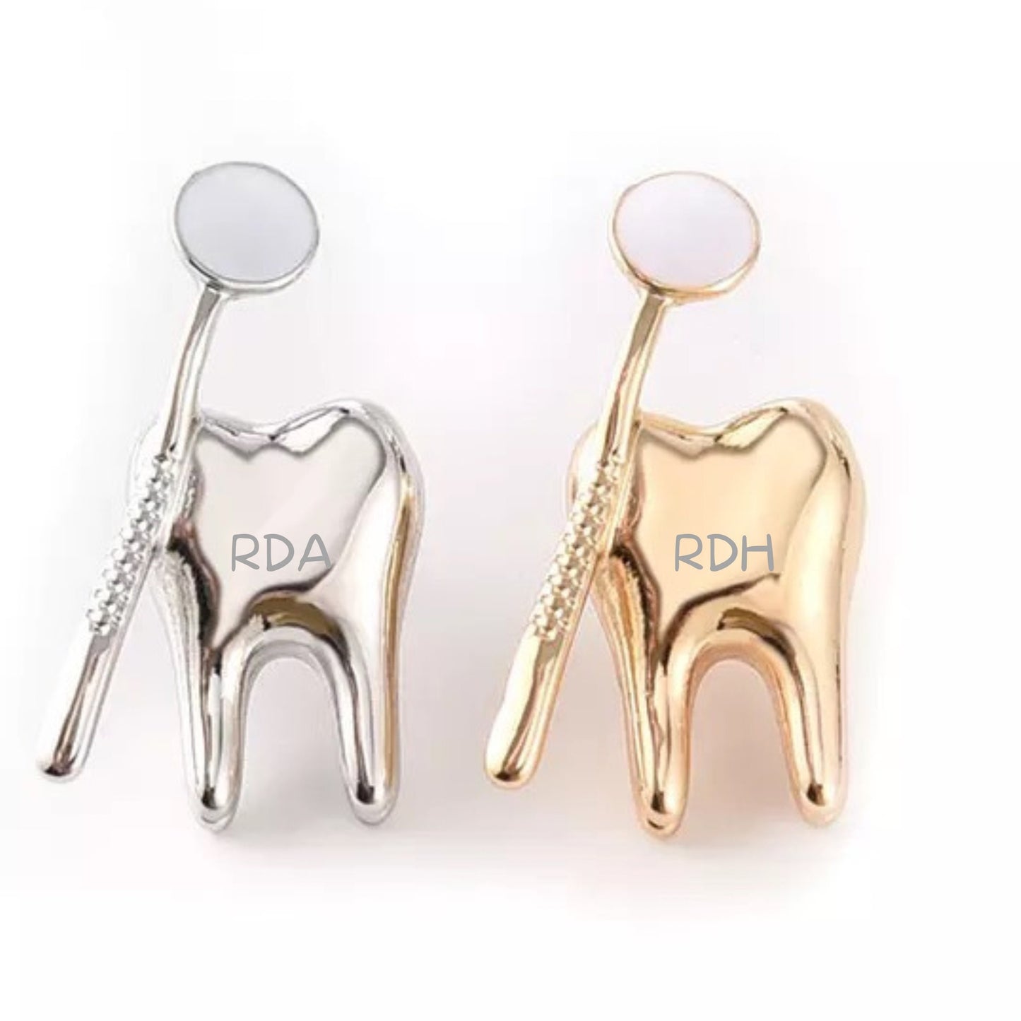 Personalizable Tooth/Mouth Mirror Lapel Pin - Dental Crazed